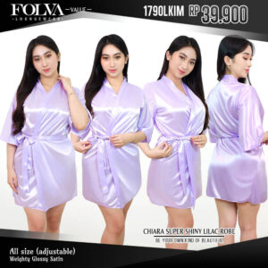 FOLVA Baju Tidur Piyama Wanita Kimono Bridesmaid robe satin all size 1791PKIM Pink tua