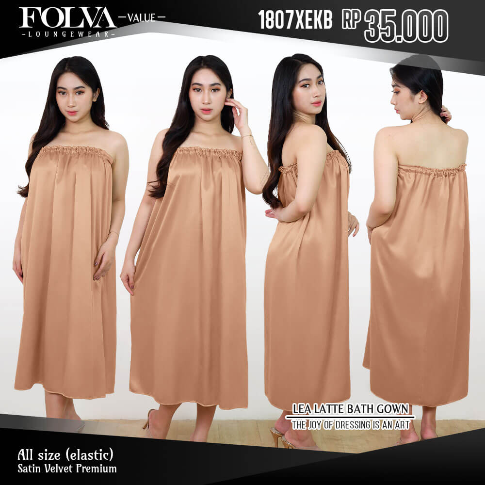 FOLVA Kemben Panjang SPA Facial Salon Satin Premium Polos 1807XEKB Latte (1)