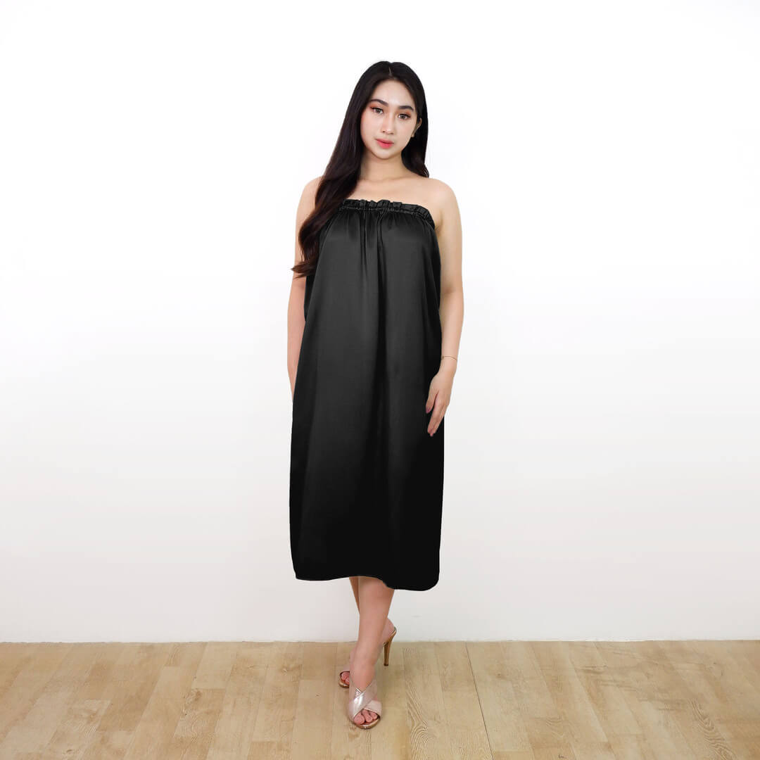 FOLVA Kemben Panjang SPA Facial Salon Satin Premium Polos 1811XHKB Hitam (3)