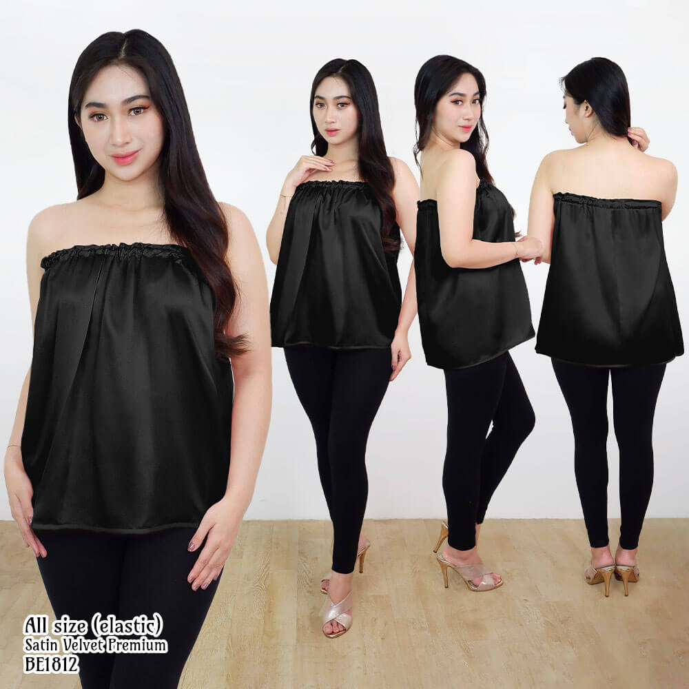 FOLVA Kemben SPA Facial Salon Satin Premium Polos 1812XHKB Hitam (2)