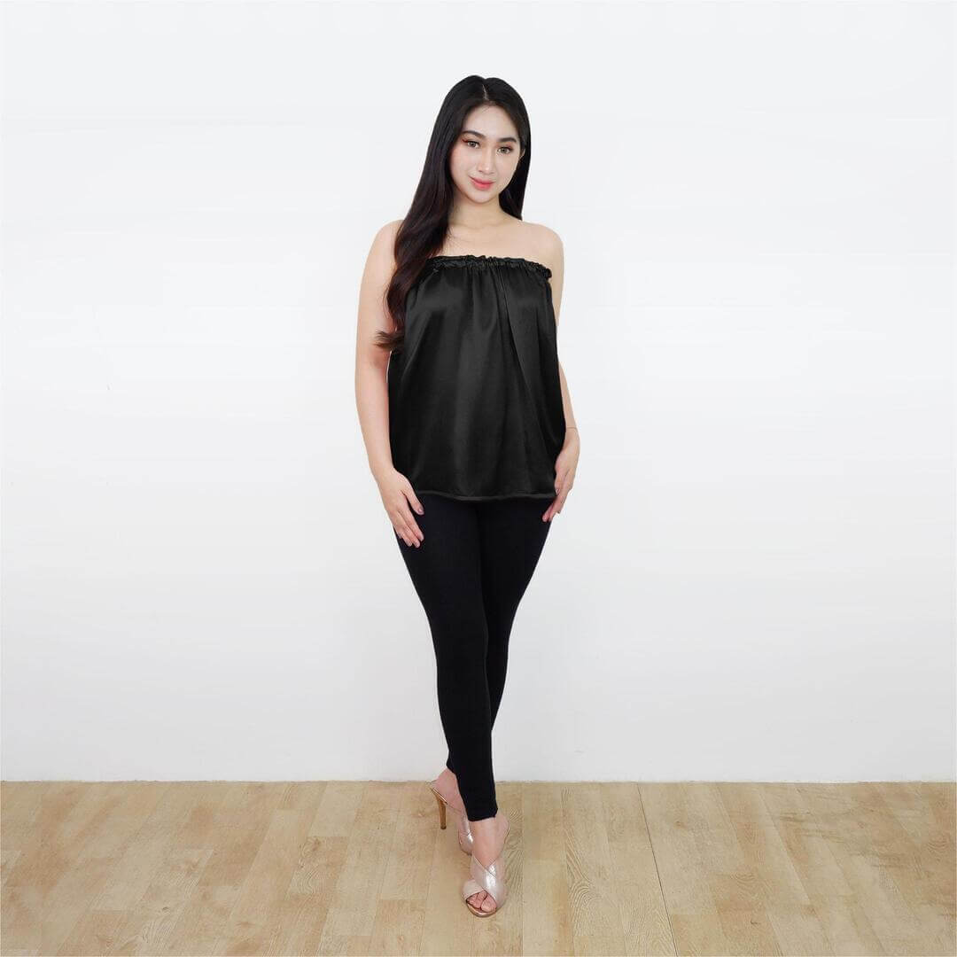 FOLVA Kemben SPA Facial Salon Satin Premium Polos 1812XHKB Hitam (3)