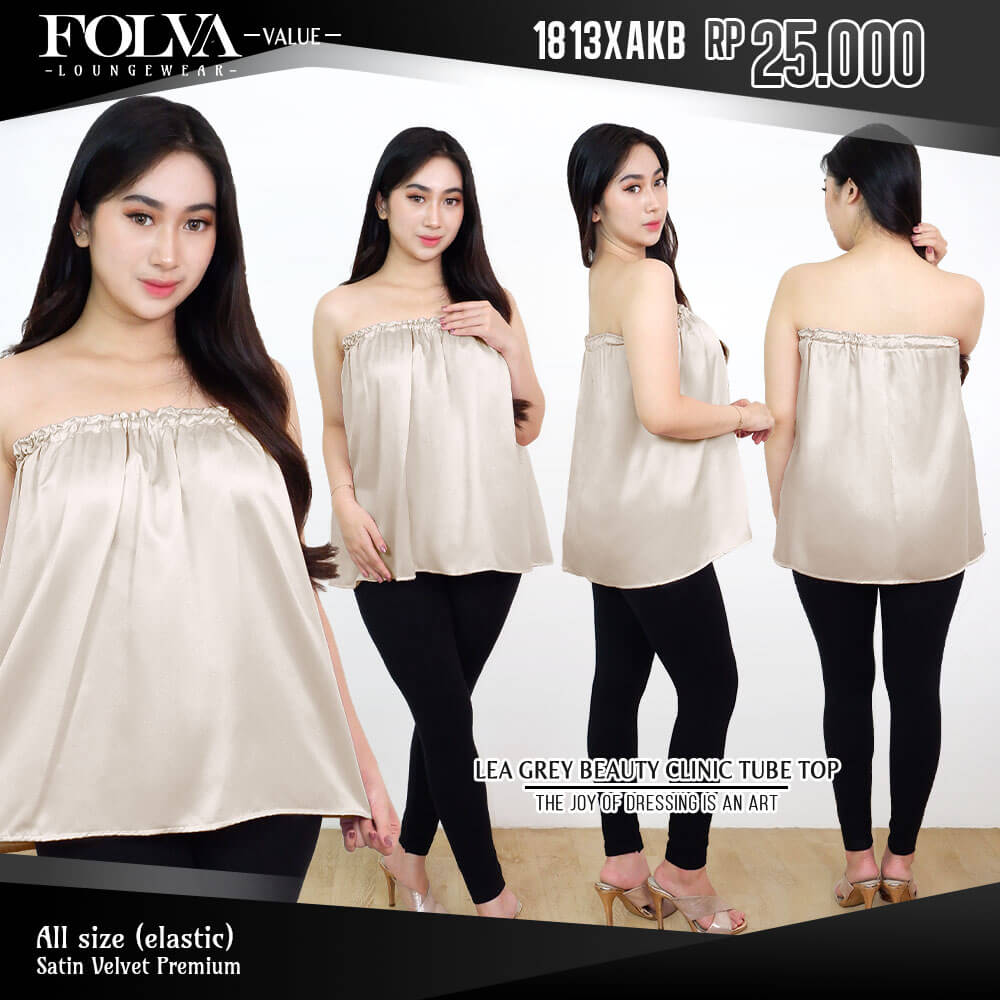 FOLVA Kemben SPA Facial Salon Satin Premium Polos 1813XAKB Grey (1)